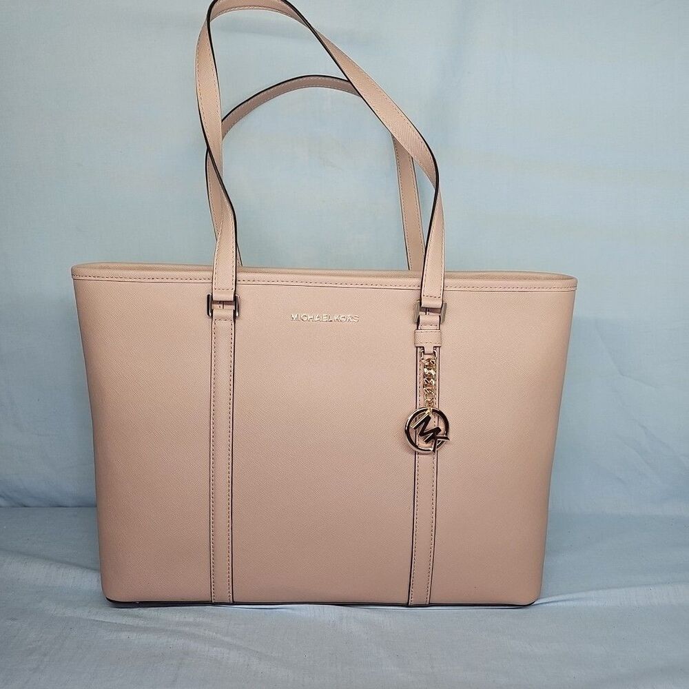 Michael Kors SADY Fawn Leather Bag Notebook Laptop Shoulder NEW 35T7GD4T7L